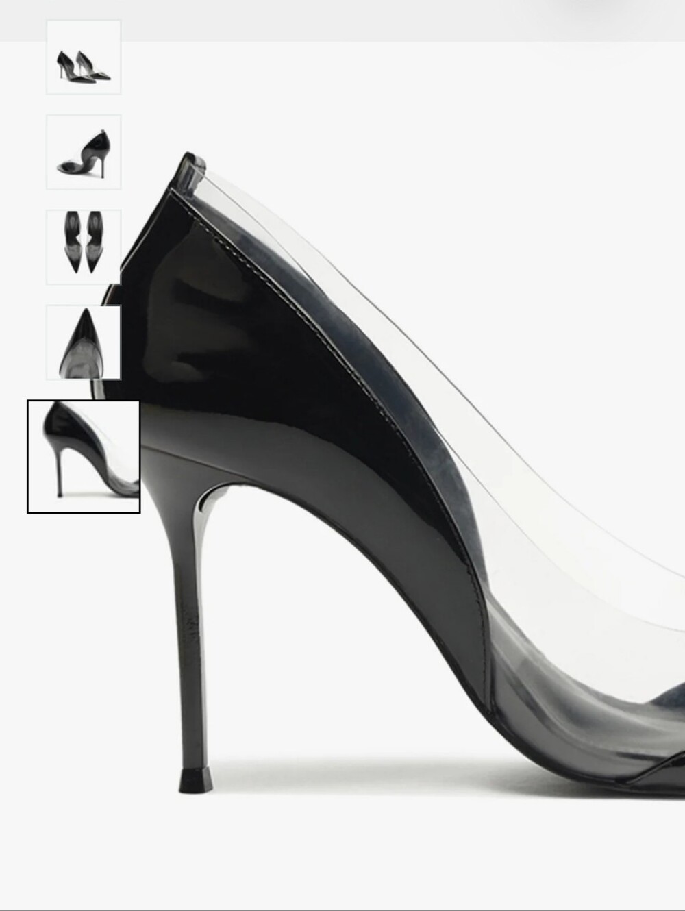 SCHUTZ Andie Black Patent Pointed-Toe Clear Panel Stiletto Heels Size 11/12 NWOT - Picture 5 of 10